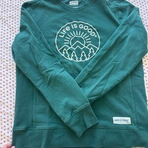 Life Is Good Forest Green Crewneck Sweater